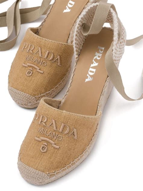 Shop Prada Espadrille Wedge Mules 